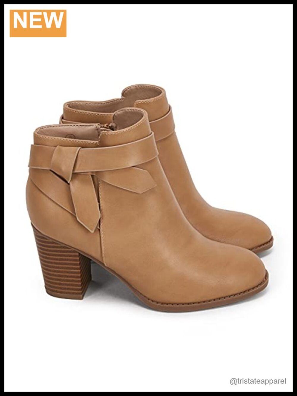 Women's Faux Suede Chelsea Ankle Boots Tie Knot Stacked Heel Zip Booties